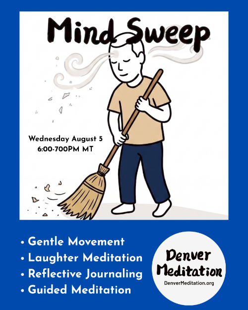 Mind Sweep event flyer featuring a man sweeping his mind.